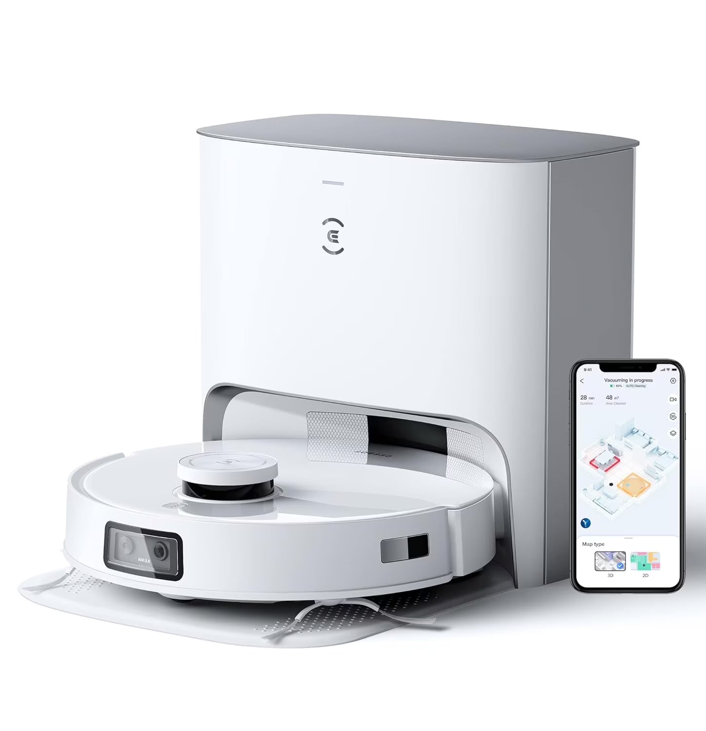 ECOVACS DEEBOT T10 PLUS Neo Robot Vacuum and Mop, Auto-Empty, AIVI 3.0, OZMO Pro 3.0 Oscillating Mopping, 3D Map, Air Freshener