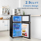 3.5 Cu.Ft Mini Fridge Freezer, 2 Door Small Refrigerator, 7 Level Adjustable Thermostat Freezer Fridge for Living Room, Kitchen and Apartment, Sivelr