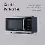 Farberware FMGZ09BKA 0.9 Cu. Ft. Microwave Oven, 900W, Digital Control, LED Display, 6 Cooking Presets, Black