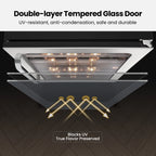 Whynter 24 inch Wine Cooler Refrigerator, 46 Bottle Wine Fridge, Freestanding & Built-in with Reversible Glass Door