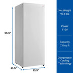 Koolatron? Compact Upright Freezer, White, 200 liter/7.0 Cu ft, Garage Ready