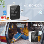 Compact Mini Fridge, 15 Can Portable Small Refrigerator with AC/DC Adapters, 10 Liter / 2.6 Gal Small Cosmetics Cooler