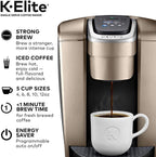 Keurig K-Elite Coffee Maker, Single Serve K-Cup Pod Coffee Brewer, With Iced Coffee Capability, Brushed Slate