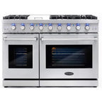 Cosmo 48" Double Oven Gas Range & Dishwasher & French Door Refrigerator Set