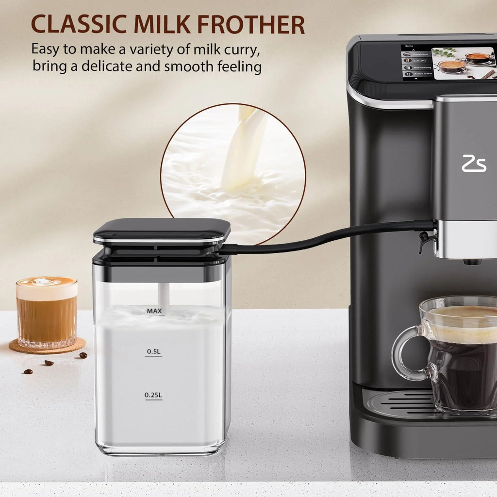 Soonbuy Fully Automatic Espresso Machine 20 Bar, With Milk Frother Steam Wand,Gold