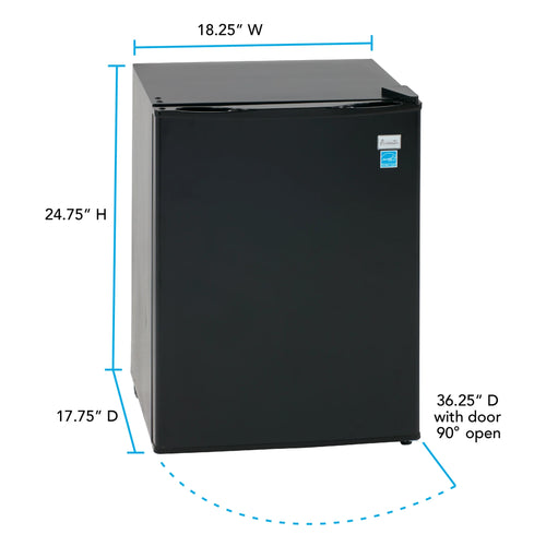 Avanti 2.4 cu. ft.??Compact??Refrigerator, Mini-Fridge, in Black (RM24T1B)