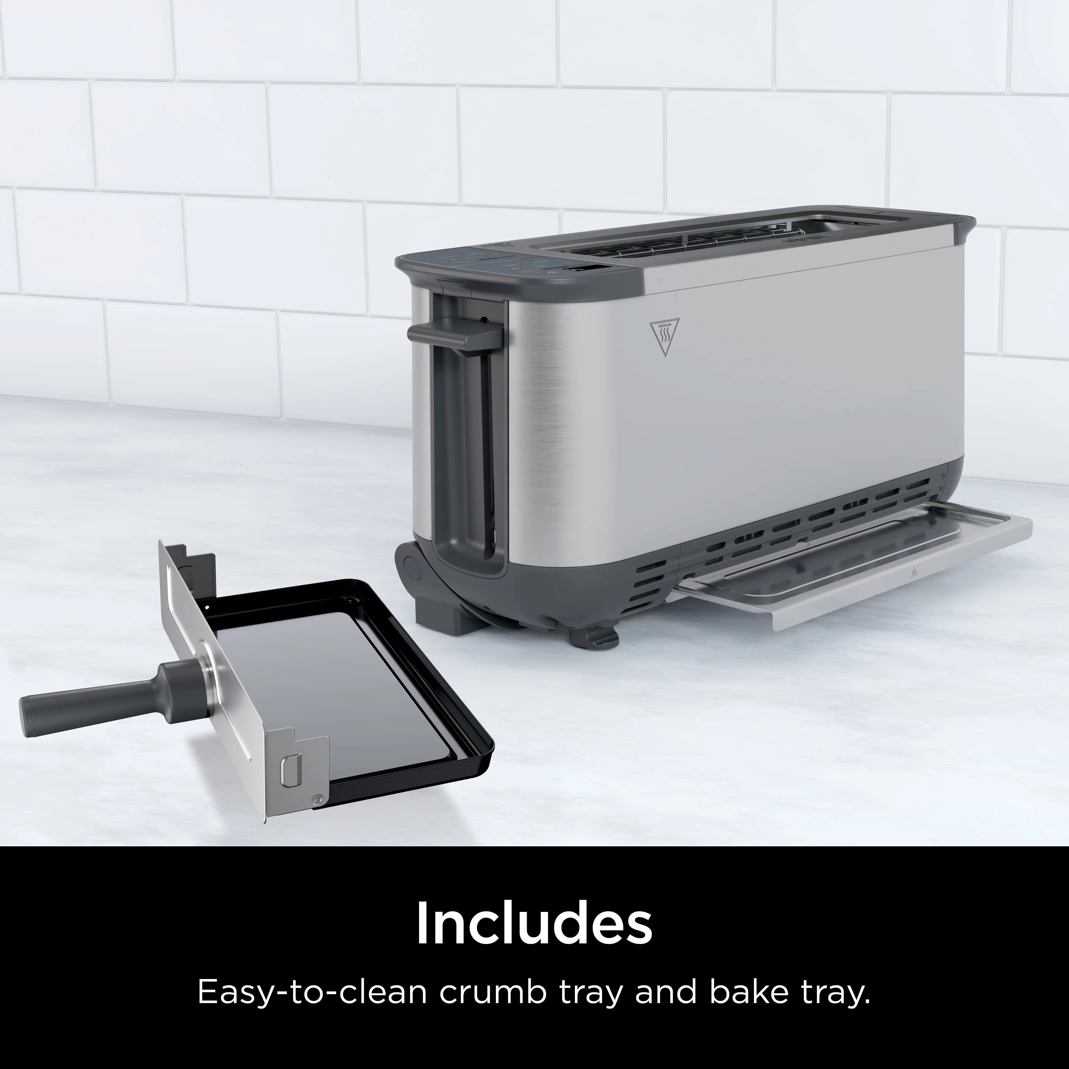 Ninja? Foodi? 2-in-1 Flip Toaster, 2-Slice Toaster, Compact Toaster Oven, Snack Maker, 1500 Watts, ST100