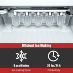 Costway Portable Ice Maker Machine Countertop 26Lbs/24H Self-cleaning w/ Scoop Green