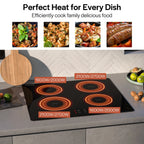 Empava 24" Electric Stove Induction Cooktop with 4 Power Boost Burners Smooth Surface Vitro Ceramic Glass in Black