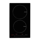 KFFKFF 12" Electric Cooktop, 1800W 2 Burners Ceramic Glass Stove Top Touch Control Built-in Magnetic Cooktop w/ 9 Heating Level Child Lock & Over-Temperature Protection