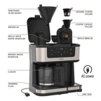 Savour Dual Coffee Maker, 12-Cup and K-Cup Single Serve Coffee Machine, Black