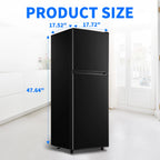4.5 Cu. ft. Compact Refrigerator 2 Door with Freezer,5 Adjustable Thermostat & 4 Removable Glass Shelves