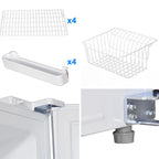 SMAD Convertible Single Door 13.8 Cu ft Upright Freezer Refrigerator with Rolling Wheels, White