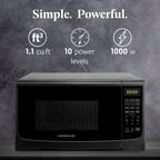 Farberware Countertop Microwave Oven with LED Lighting & Child Lock, 0.7 Cu Ft Black