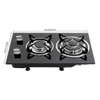 2 Burner Modern Gas Cooktop Gas Stove Top with 2 Burner Black 20.47*12.6 in