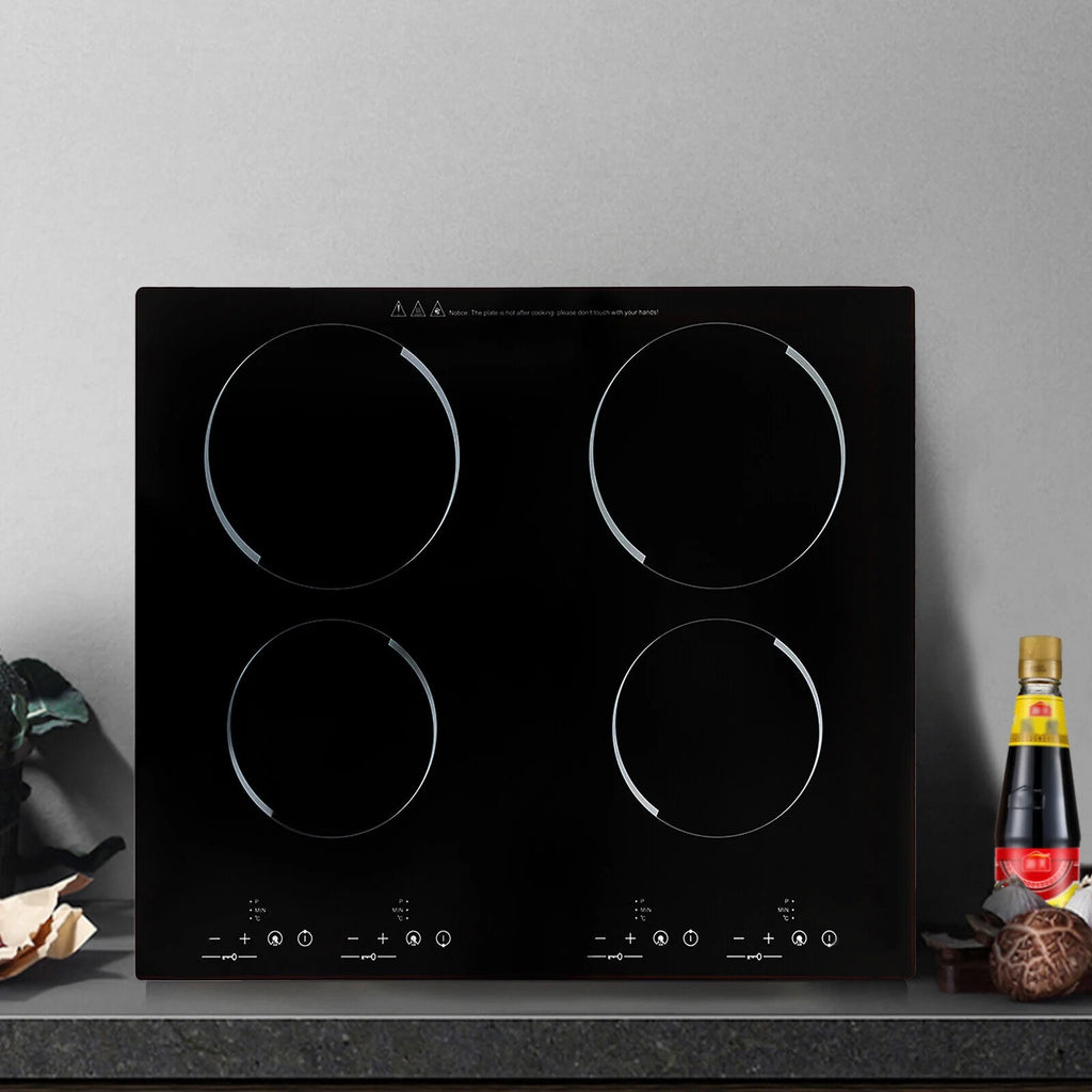 Miumaeov 4-Burners Electric Ceramic Cooktop Built-in Cooktop Stove Ceramic Cooking Stove 9 Gears 3000W 110V