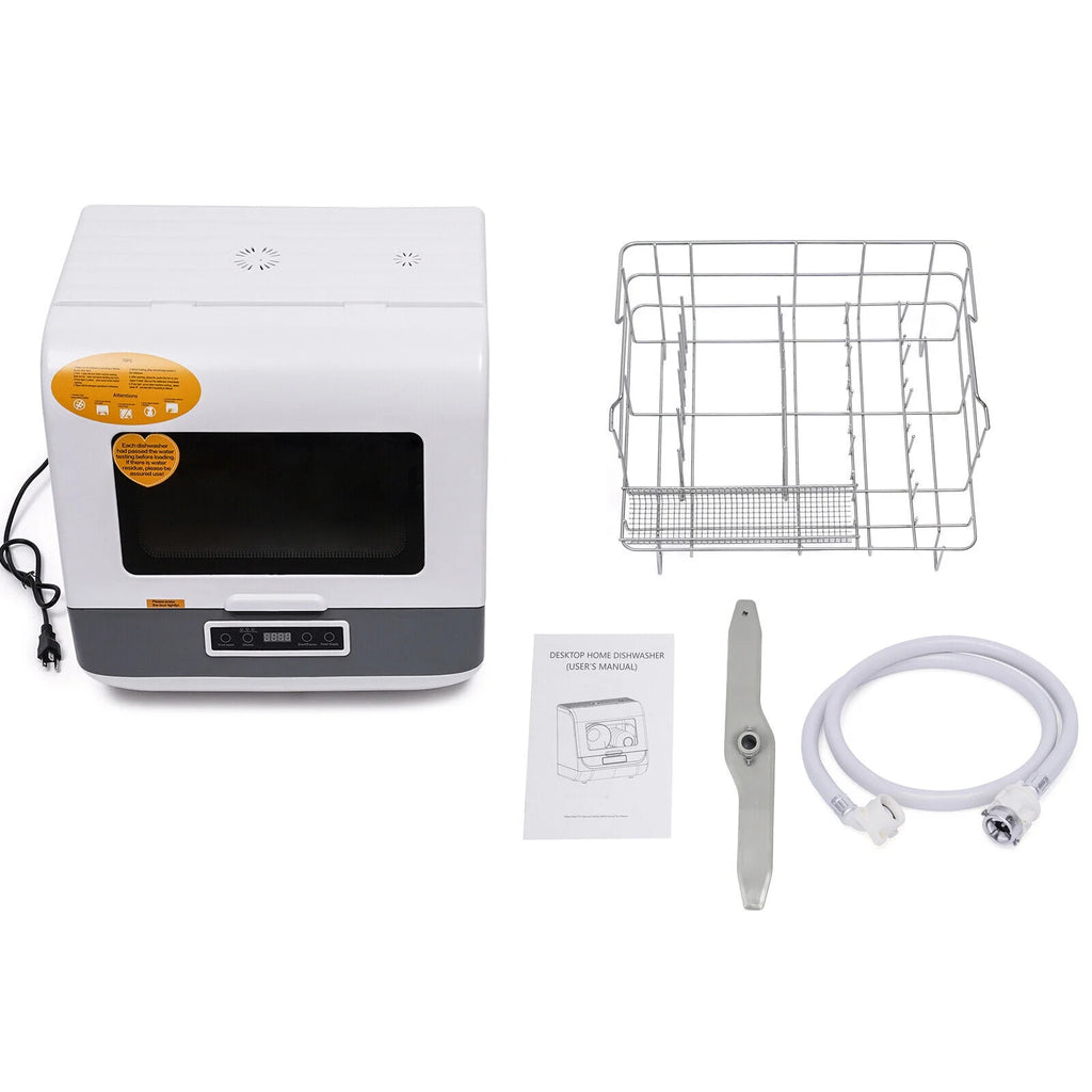 1200W Portable Countertop Dishwasher, 3 Washing Programs with Large Capacity