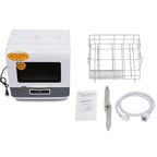 800W Tabletop Dishwasher, IPX1 Waterproof, Multiple Wash Programs, Portable Dishwasher with Water Tank Air Dry 110V