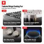 Gasland Chef 36 in. NG/LPG Convertible Gas Cooktop in Stainless Steel with 5 Burners
