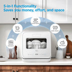 Midea Portable Countertop Dishwasher with 5-Liter Built-in Water Tank