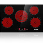 VEVOR 30'' Radiant Electric Cooktop in Black with 4 Burners
