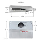 Pacific Trusteam Under Cabinet Hood SC8830BS Bundle with Pacific SUS304 Deflector Board��