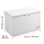 KFFKFF 12.8 Cu.ft / 345 L  Top-Open Chest Freezer with 7-SpeedTemperature Control 4 Removable Storage Baskets, Freestanding 6 Wheels