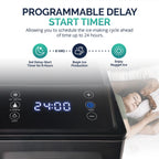 Luma Nugget Countertop Ice Maker, 44 lbs in 24 hours, Black Stainless Steel Ice Machine, Perfect for Home Bar, Kitchen Countertop, RV, Home Office