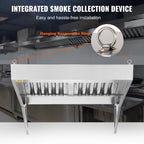 BENTISM Commercial Exhaust Hood 8ft Food Truck Hood Exhaust 201 Stainless Steel