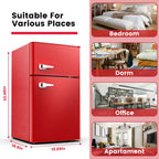 Moifoi 3.1 Cu. Ft. Two-Door Compact Refrigerator, Gray