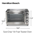 Hamilton Beach Sure-Crisp 6 Slice Countertop Toaster Oven with Sure-Crisp Air Fryer Function, Stainless Steel