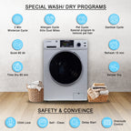 Equator 1.62 cu.ft./15 lbs All in One Combo Washer Dryer with Pet Cycle Silver