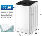 VINGLI 25LBS Full-Automatic Electric Laundry Machine�� Portable Washing Machine with Stainless Steel Drum, 110V Compact Washer, Washer and Dryer Combo for Apartment, Dorms, RV, Grey