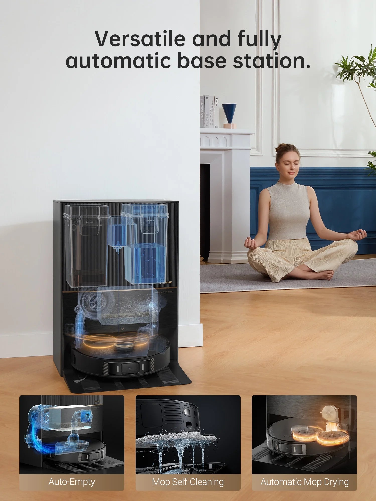 Dreame X30 Ultra Robot Vacuum, 8300Pa Suction, Self Cleaning with 140��F Water, Liftable Mop