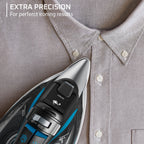 Rowenta Focus Excel Steam Iron for Clothes, Stainless Steel Soleplate, 1750 Watts, Black & Blue, DW5280