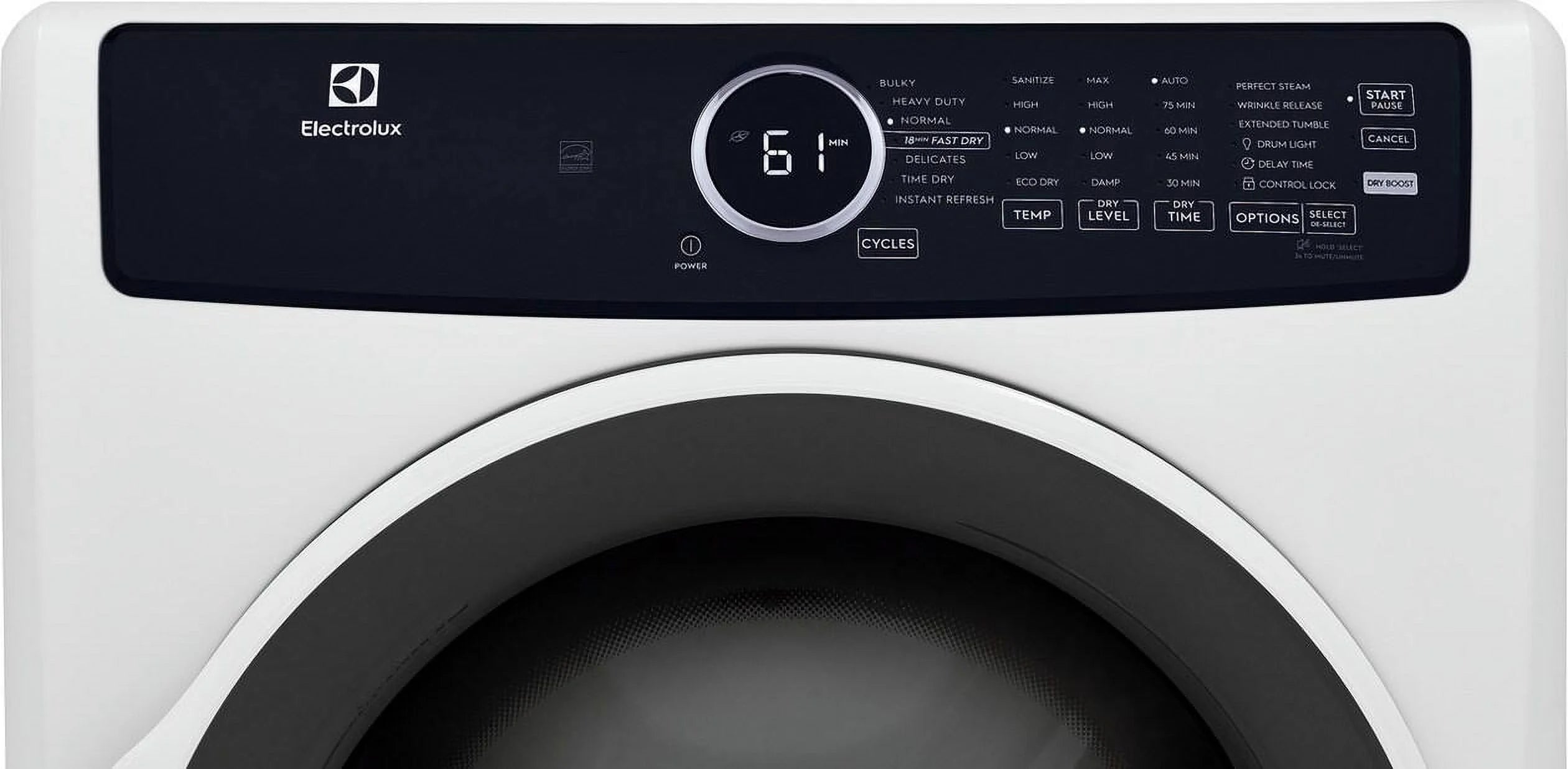 Electrolux Front Load Perfect Steam Electric Dryer with Instant Refresh, 8.0 Cu. Ft.