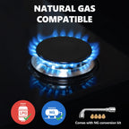 GRACEALL 4 Burner Gas Stove Cooktop 24in, Glass Top Built-in Gas Burner Hob, NG/LPG Compatible or use with Propane or Neutral Gas