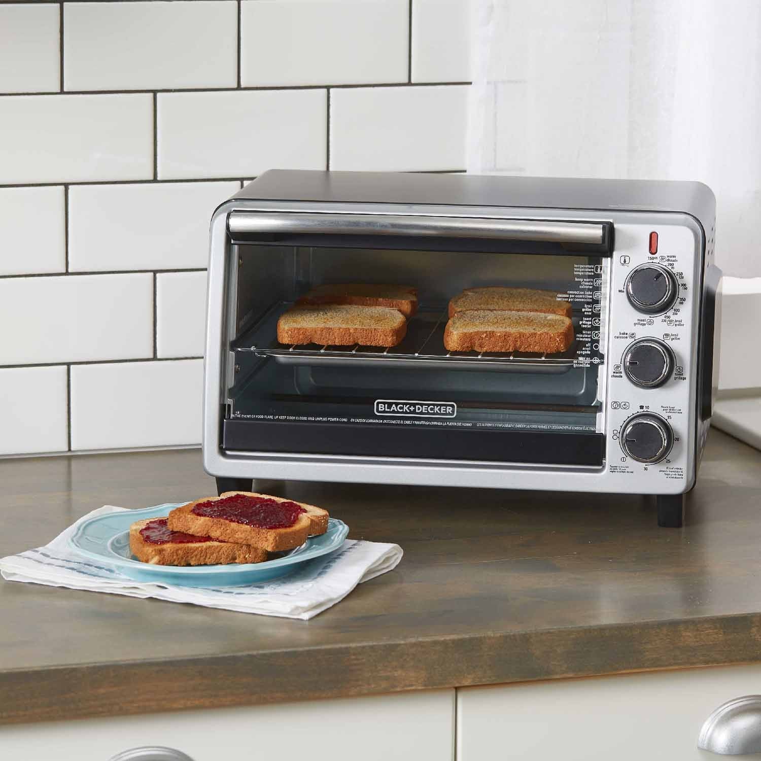 BLACK+DECKER 6-Slice Toaster Oven, Black, TO1950SBD