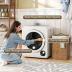 Resenkos Compact Laundry Dryer 1300W Portable Clothes Dryer with 3.2 cu.ft Stainless Steel Drum, Front Load Electric Dryer, Gray
