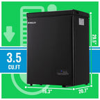 DEMULLER 3.5 Cu. ft Chest Freezer Small Freezers with Top Open Door Freestanding Black