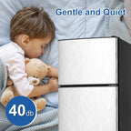 3.5 Cu.Ft Mini Fridge Freezer, 2 Door Small Refrigerator, 7 Level Adjustable Thermostat Freezer Fridge for Living Room, Kitchen and Apartment, Sivelr