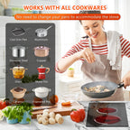 GRACEALL 12 inch Electric Stove 2 Burners Hot Plates for Cooking, Countertop Hotplate Double Elements Cooktop, 120V Ceramic Hotplate Plug in Infrared Cooker, Countertop and Built-in Compatible