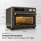 VAL CUCINA 10-IN-1 AIR FRYER TOASTER OVEN -  BRUSHED STAINLESS STEEL