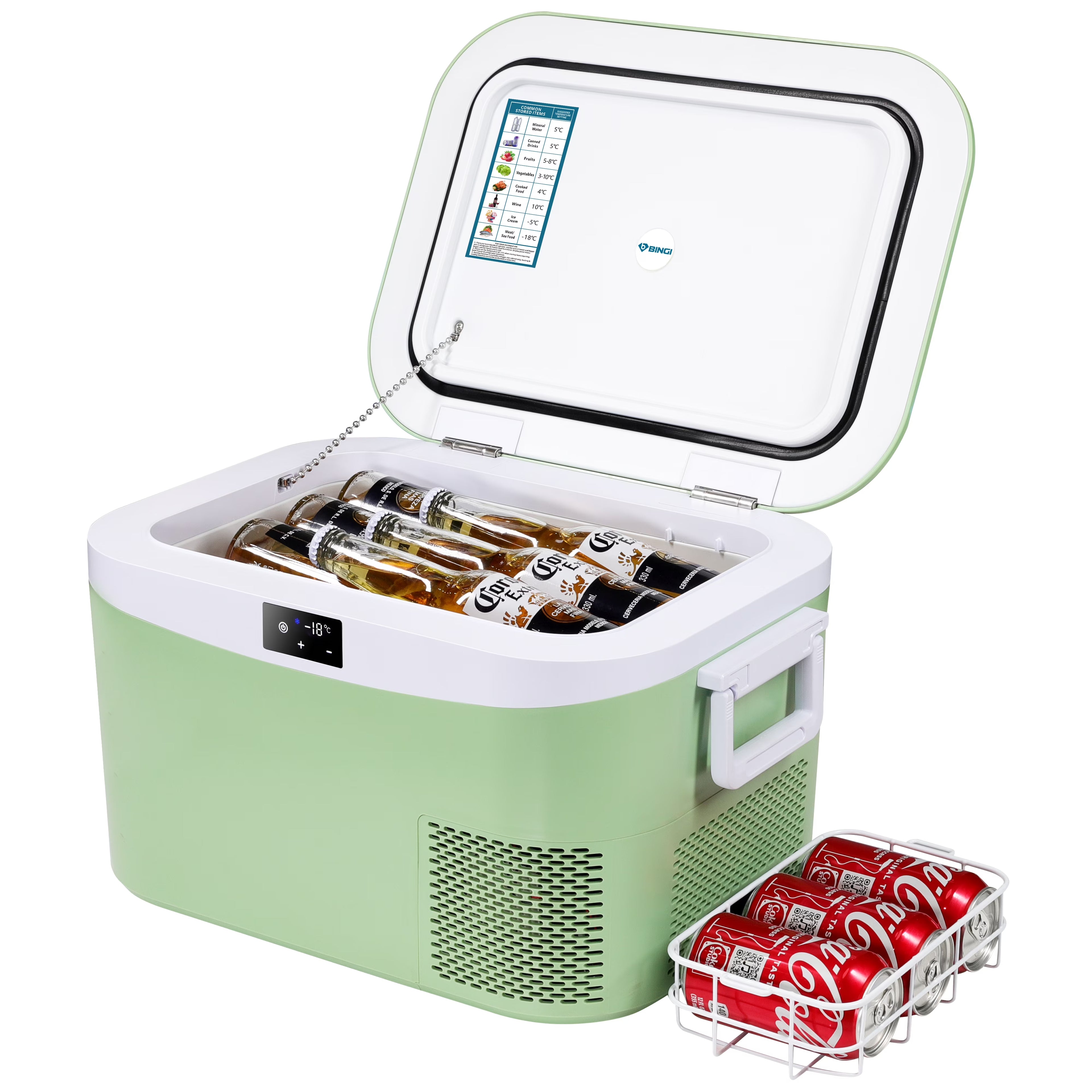 Portable Fridge 19 QT(18 Liter) 12 Volt Fridge Car Freezer Compressor Cooler 12/24V DC 110��240V AC for Camping Truck RV Boat & Home Use -18��~+15��