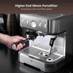 Garvee Semi-Automatic Espresso Machine Coffee Maker with Grinder & Milk Steamer, 15 Bar, 2.5L Water Tank