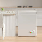 TABU Chest Freezer, 7.0 Cu Ft Deep Freezer with Adjustable Temperature, Compact Freezer with Top Open Door (White)