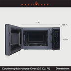 Magic Chef 0.9 cu ft Countertop Microwave Oven in Black