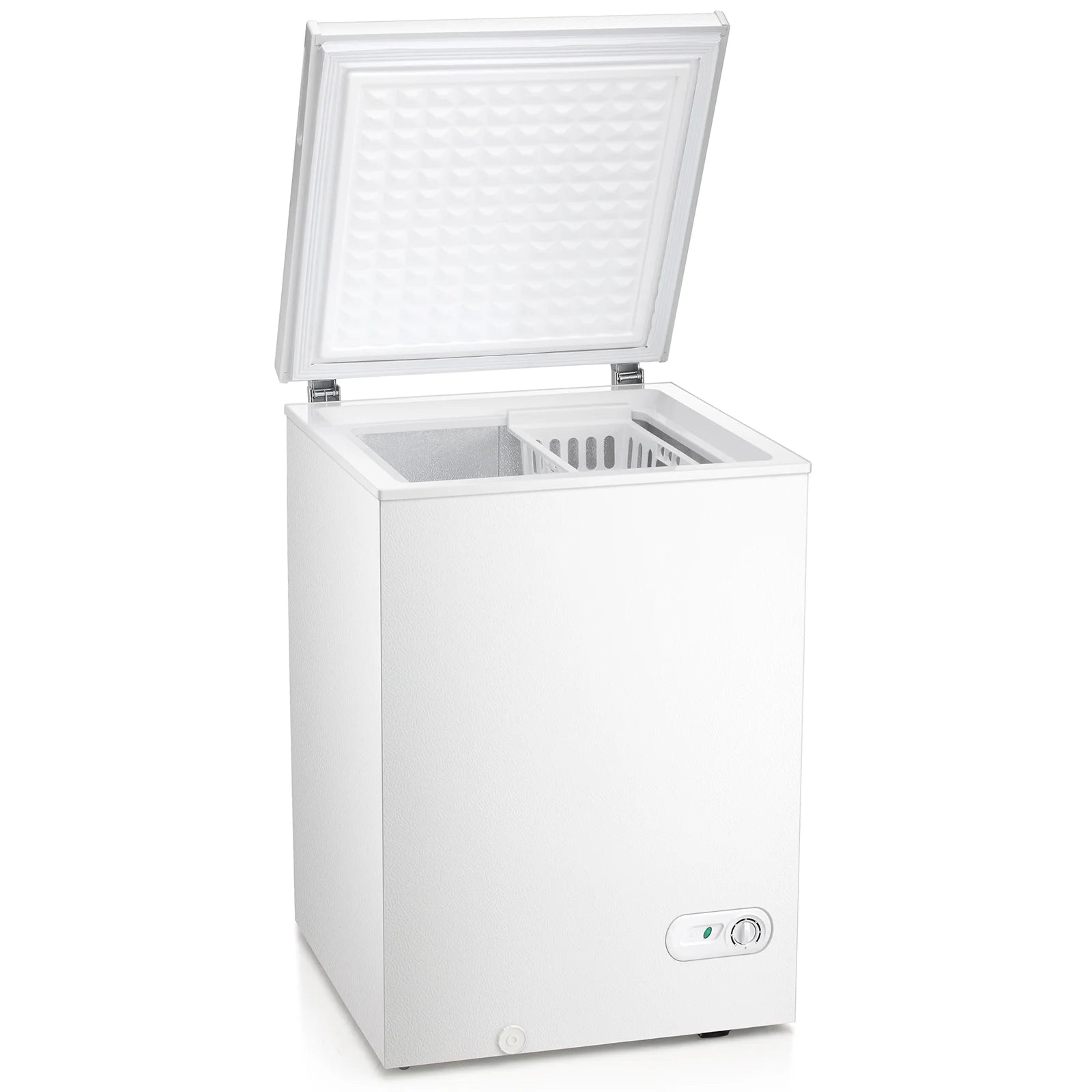 Moifoi 3.5 Cu.ft Chest Freezer w/ Removable Storage Basket & Top Open Door, Energy Saving, White