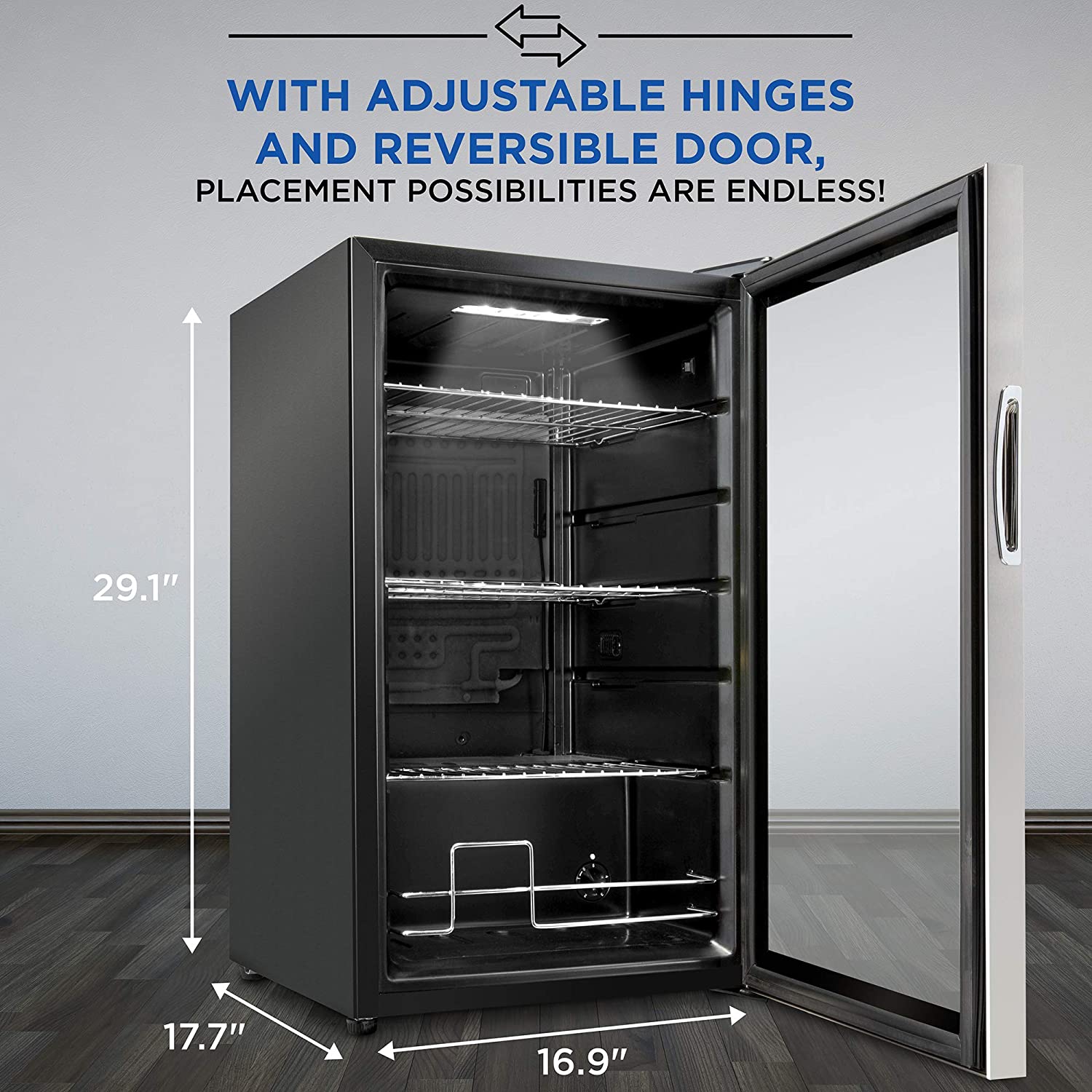 Ivation 101-Bottle Wine Cellar, Freestanding Mini Fridge - Stainless Steel