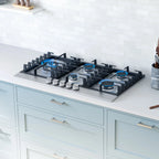 Rangaire RCG341S 34" Gas Cooktop - Stainless Steel, Sealed Burners, Cast Iron Grates, Die Cast Metal Burner Controls